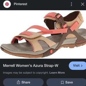 Merrell Women's Azura Strap Sandals in Coral and Tan